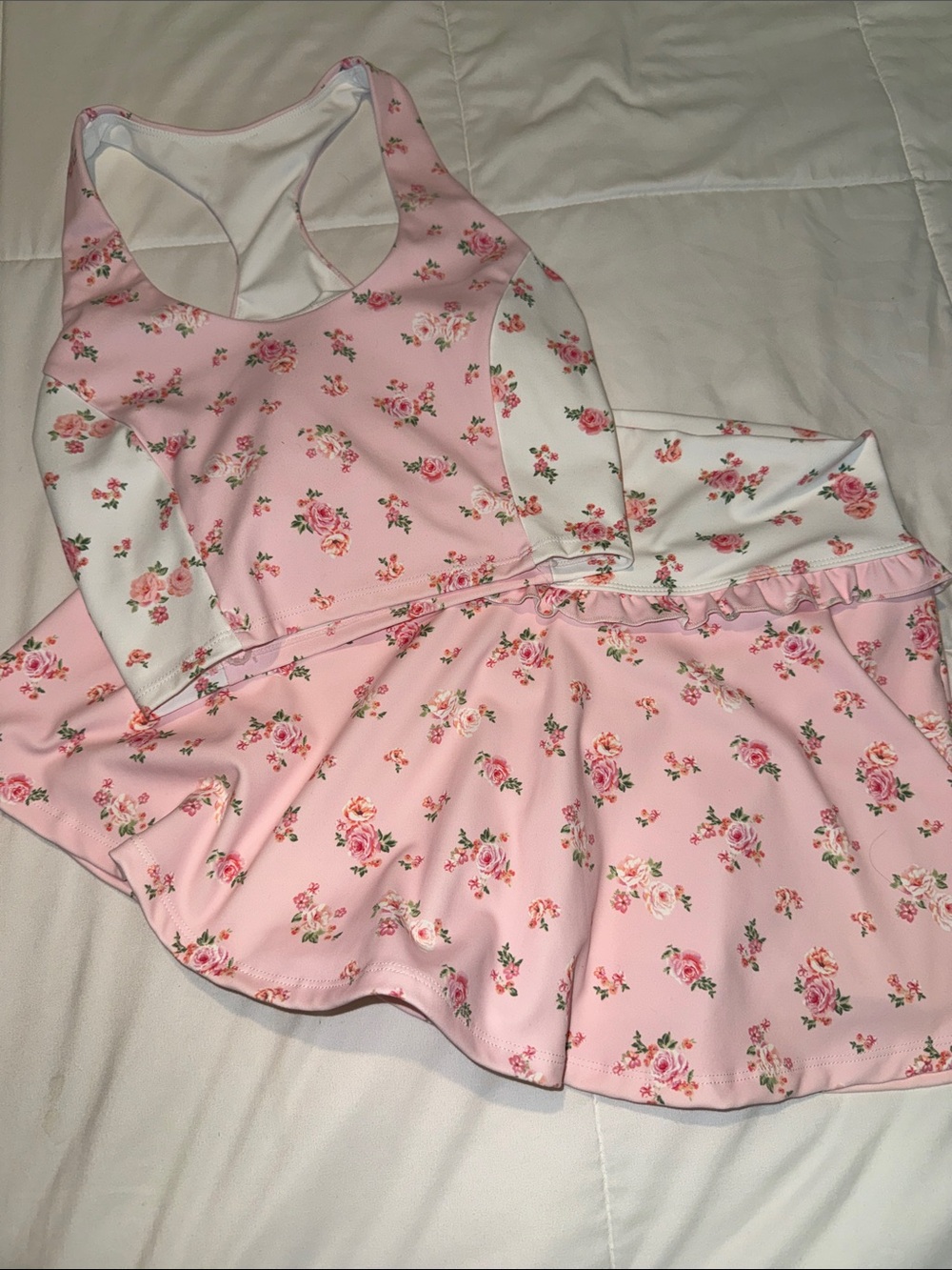 Altar’d State Women’s Pink Floral Tankini Top and Skort Set